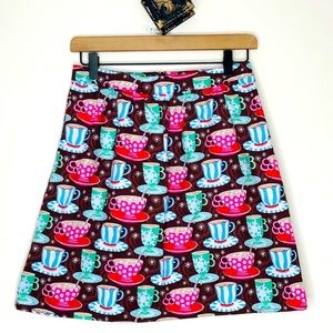 ModCloth Retrolicious Hot Cocoa Print A-Line Skirt